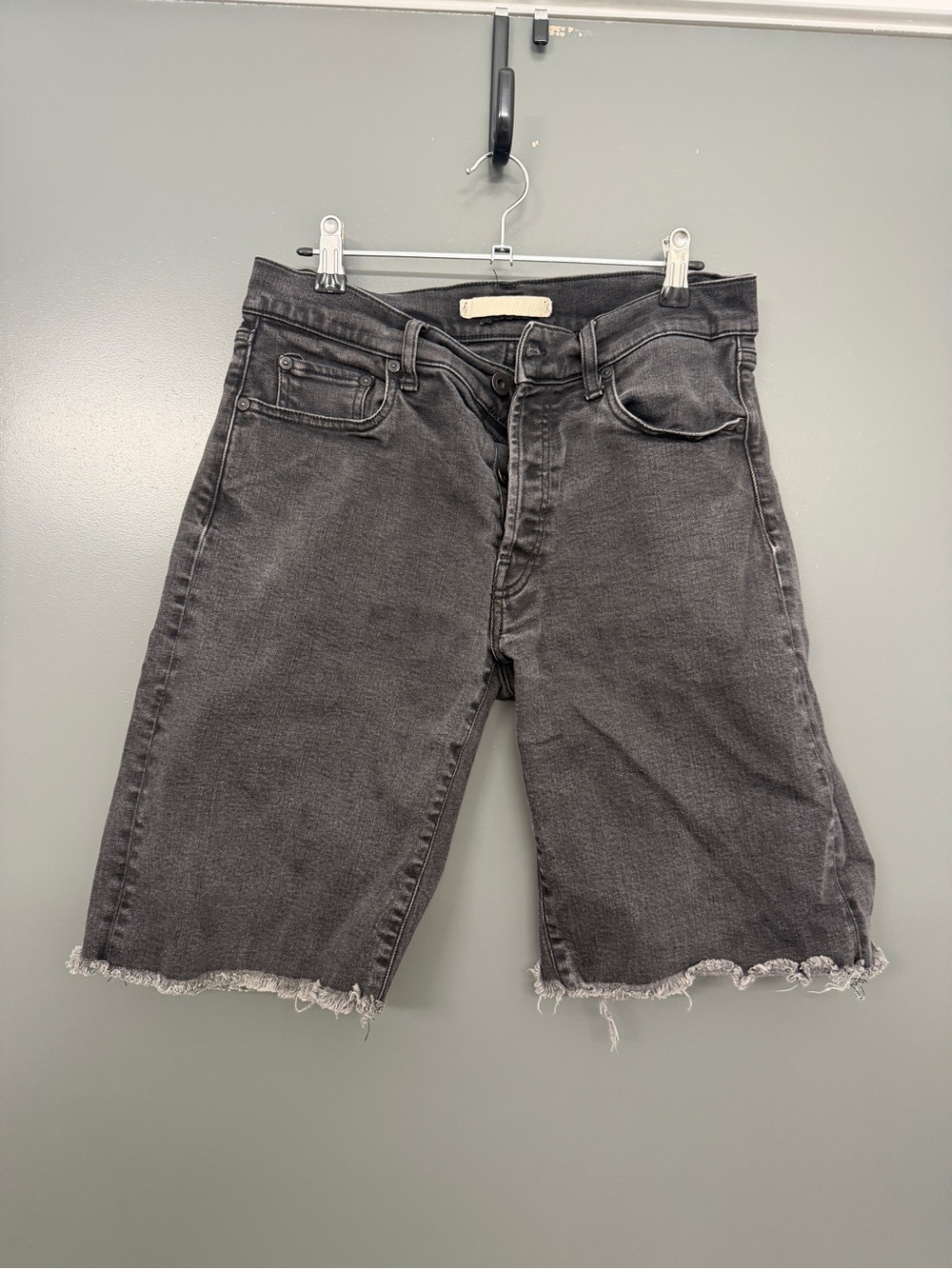 Off white - size 30 - Black Frayed Hem Women's Denim Shorts